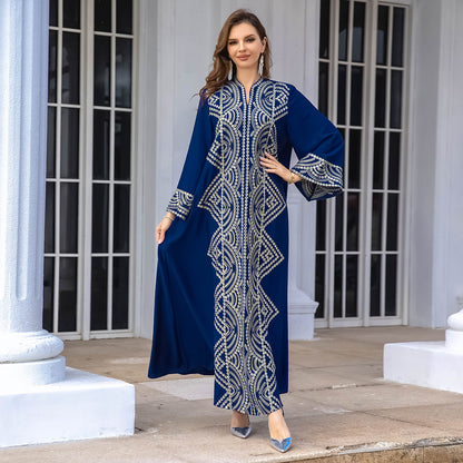 Middle East foreign trade ladies evening dress muslim women's robe sequined embroidered abaya dubai robe wholesale new 