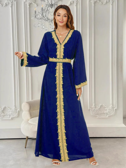 Middle East Europe Europe Europe Arabia Women's Dress Long Dress Elegant abaya Dubai Robe Saudi Travel Wear 