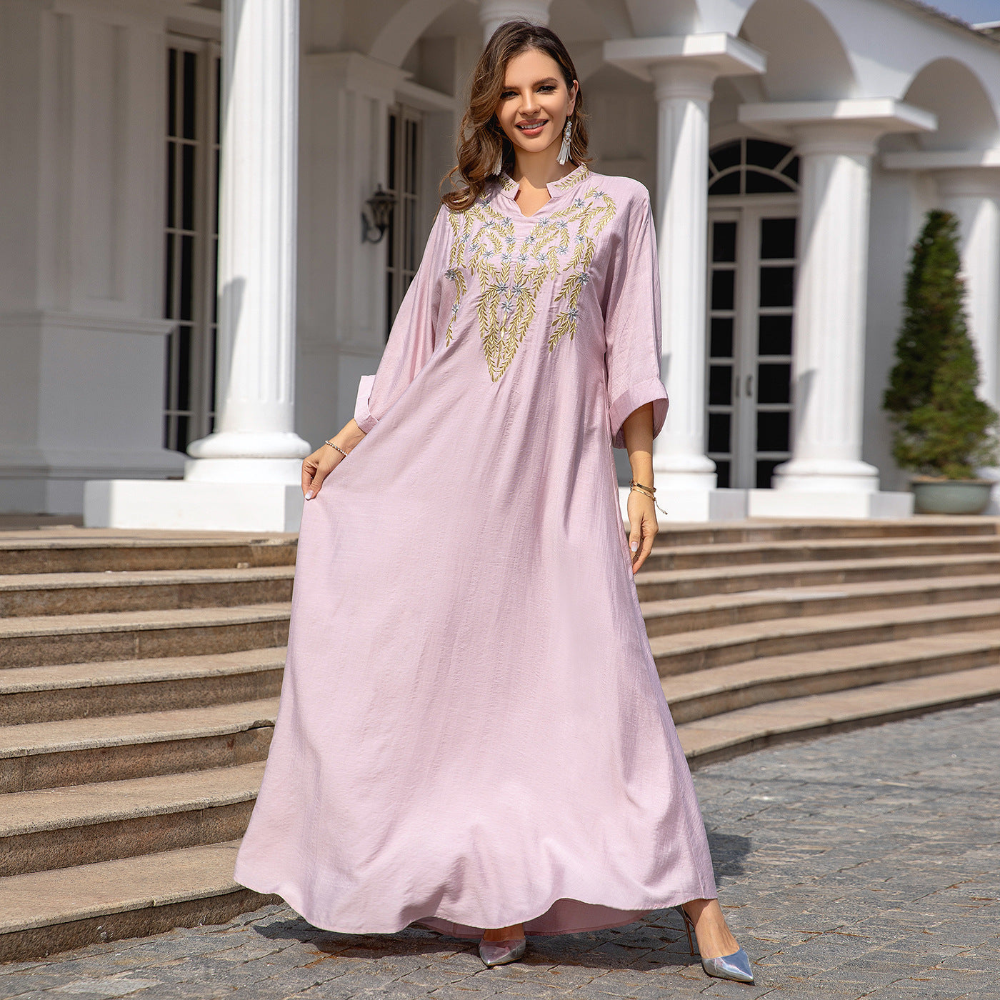 Foreign trade cross-border muslim middle east robe women embroidered abaya dress dubai women muslim wholesale