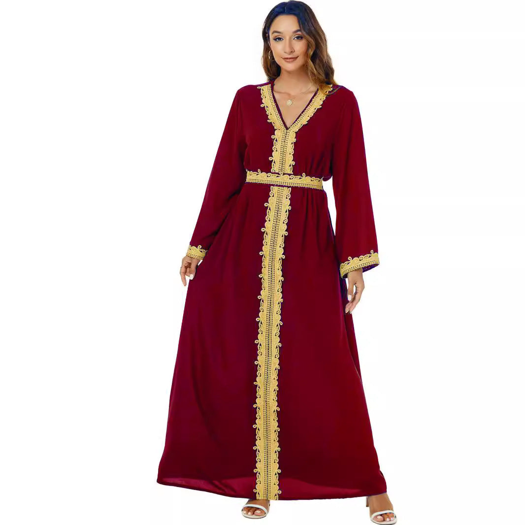 Middle East Europe Europe Europe Arabia Women's Dress Long Dress Elegant abaya Dubai Robe Saudi Travel Wear 