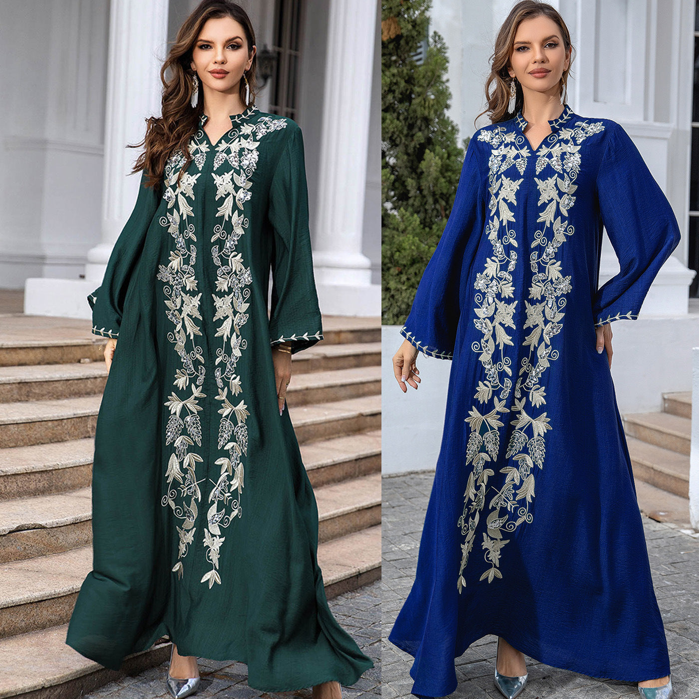 Middle East foreign trade abaya arabic robe women's clothing, embroidered muslim dubai robe cross-border wholesale evening dress 