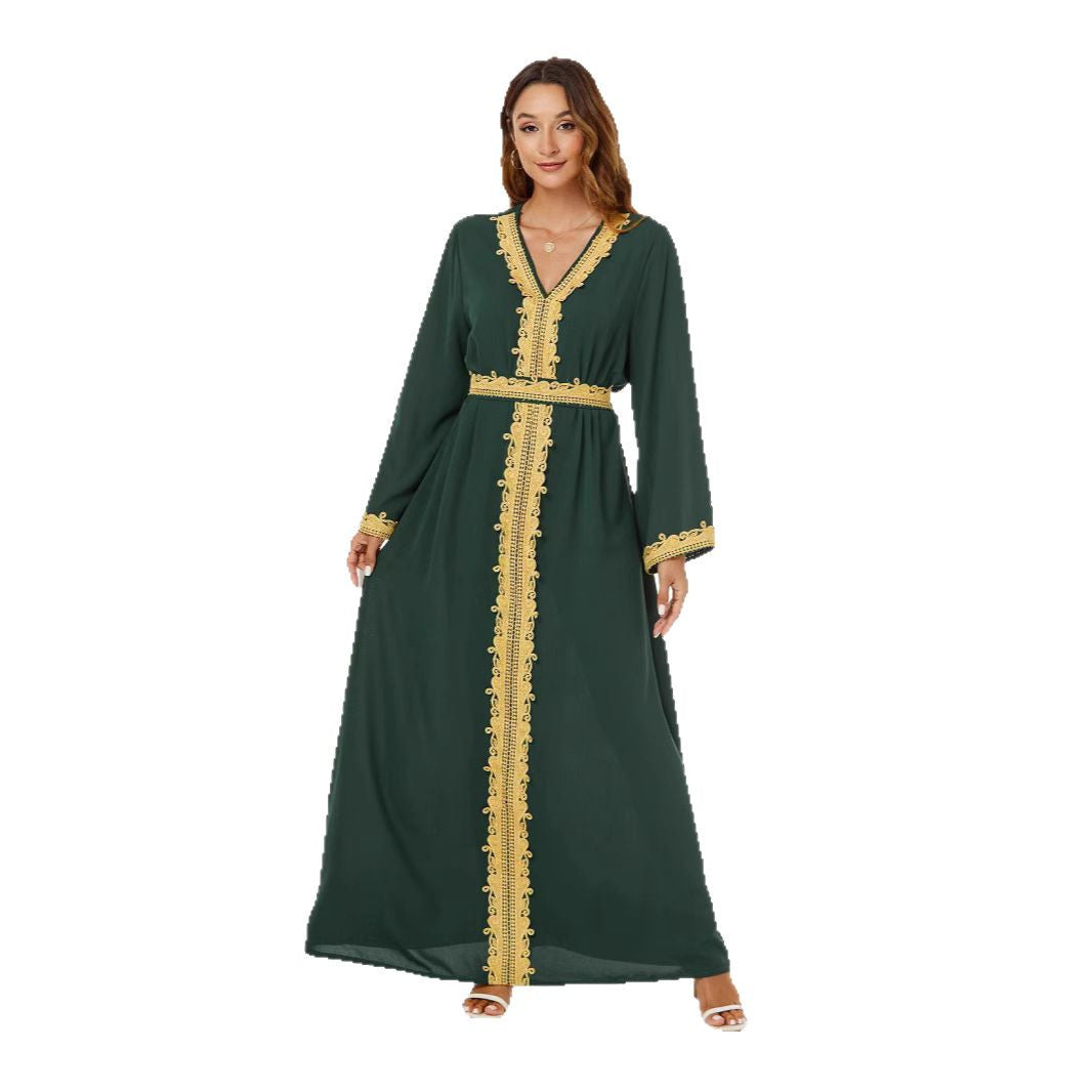 Middle East Europe Europe Europe Arabia Women's Dress Long Dress Elegant abaya Dubai Robe Saudi Travel Wear 