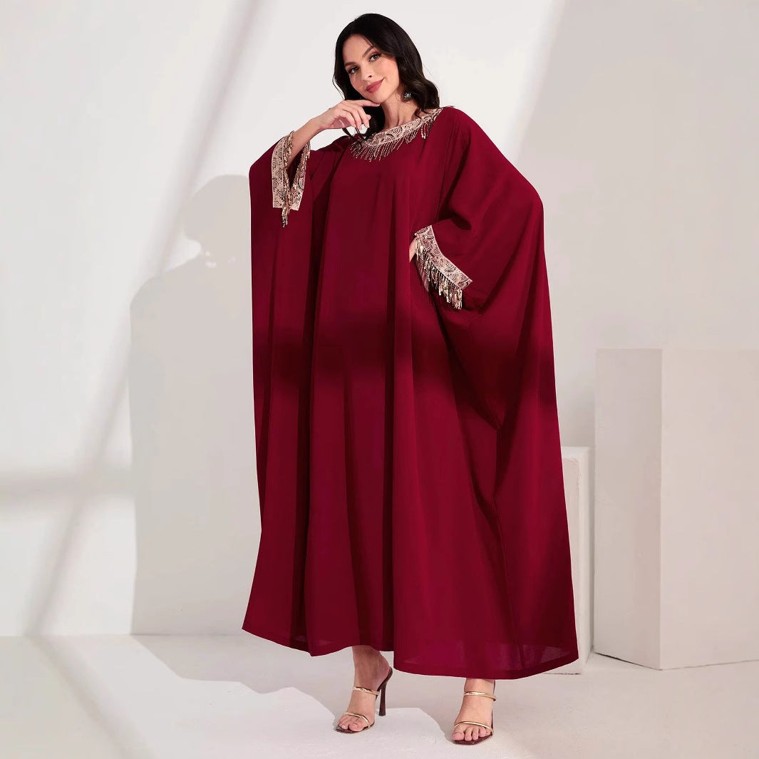 Middle East Women's Clothing Arabian Dress Robe European and American Large Size Elegant Dress Cross-border Wholesale