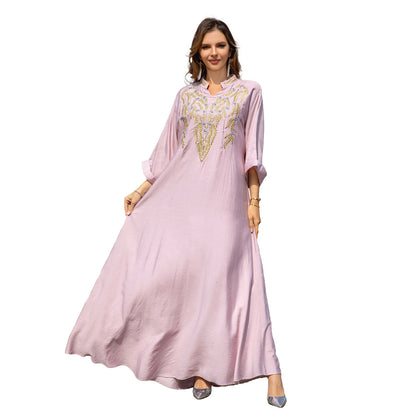 Foreign trade cross-border muslim middle east robe women embroidered abaya dress dubai women muslim wholesale 