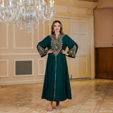 Muslim embroidered robe light luxury two-piece dress