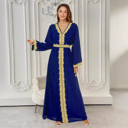 Middle East Europe Europe Europe Arabia Women's Dress Long Dress Elegant abaya Dubai Robe Saudi Travel Wear 