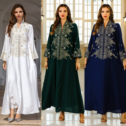 Europe, America, cross-border Muslim women's robes, Middle East, Dubai clothing, abaya embroidered robes, evening dresses, foreign trade