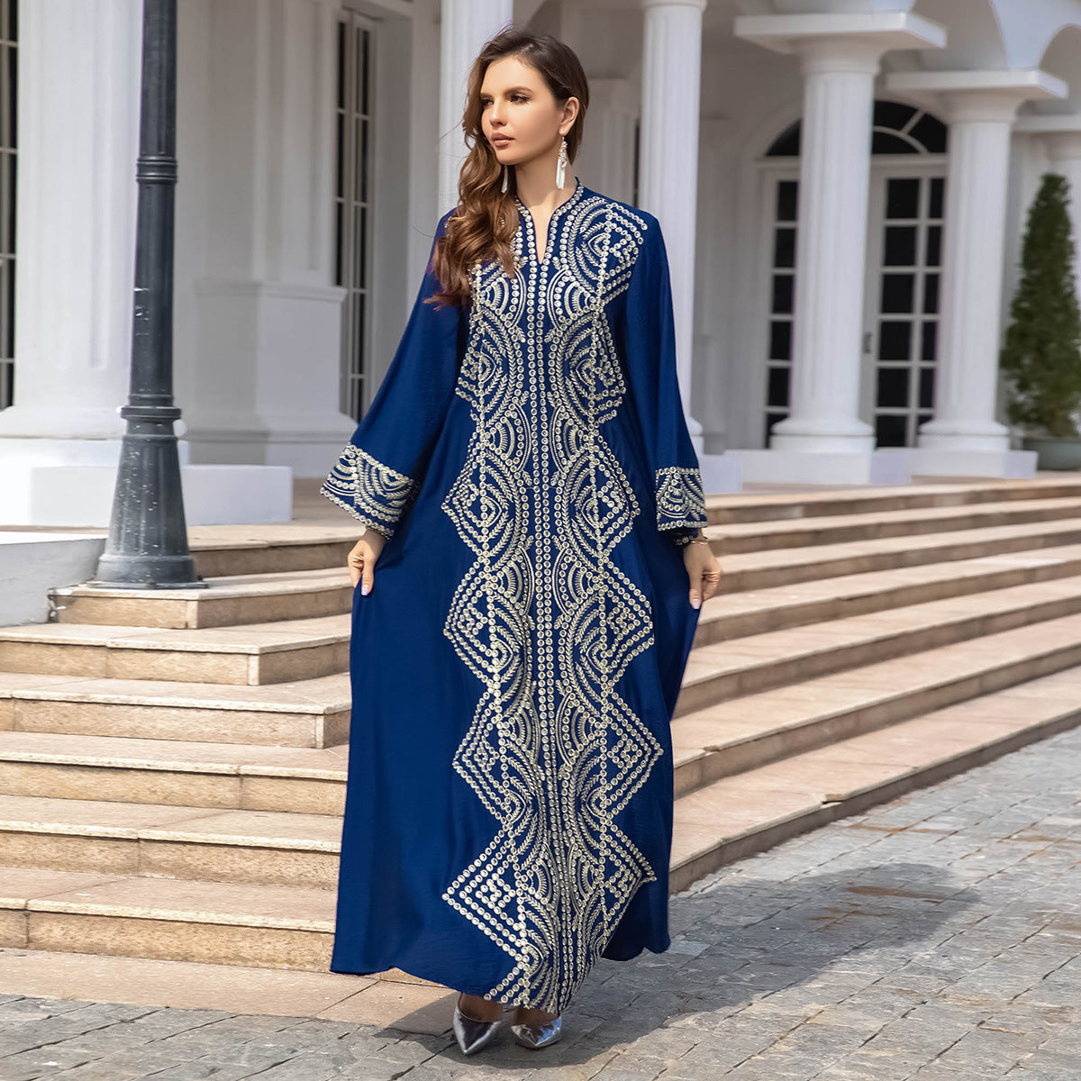 Middle East foreign trade ladies evening dress muslim women's robe sequined embroidered abaya dubai robe wholesale new 