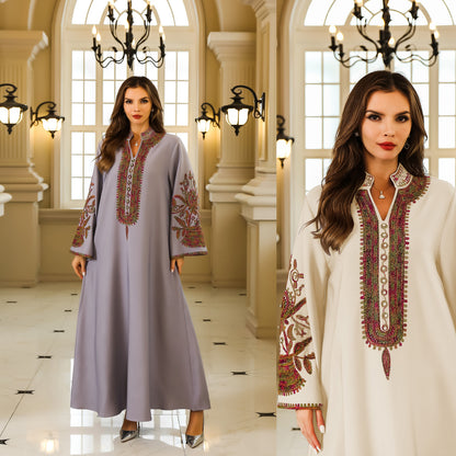 Cross-border Dubai abaya robe women's dress, Turkey Middle East Muslim robe women's foreign trade wholesale 