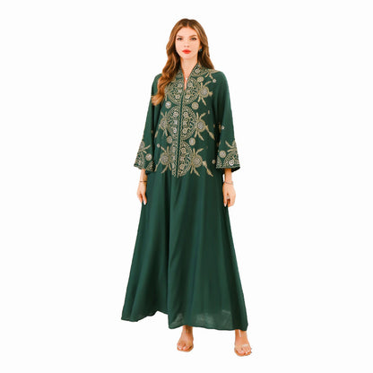 Europe, America, cross-border Muslim women's robes, Middle East, Dubai clothing, abaya embroidered robes, evening dresses, foreign trade