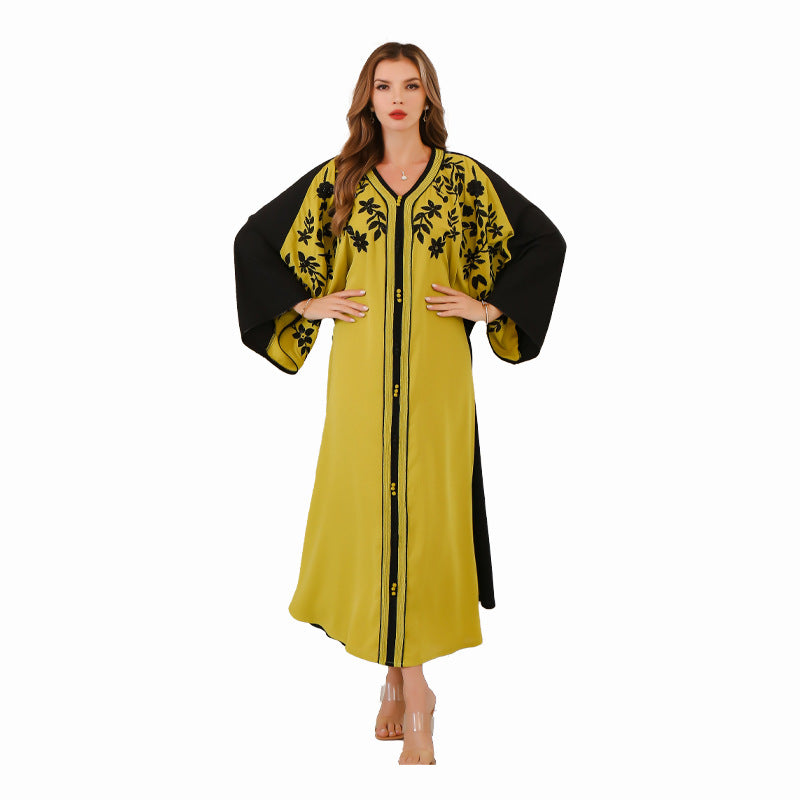 Cross-border Dubai Turkish abaya robe foreign trade dress Middle East Muslim embroidered robe women's wholesale