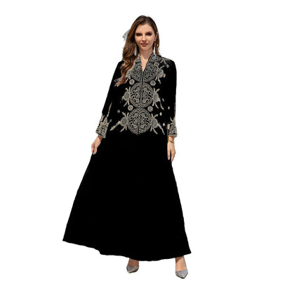 Europe, America, cross-border Muslim women's robes, Middle East, Dubai clothing, abaya embroidered robes, evening dresses, foreign trade