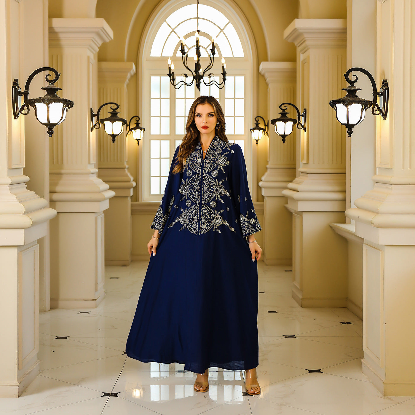 Europe, America, cross-border Muslim women's robes, Middle East, Dubai clothing, abaya embroidered robes, evening dresses, foreign trade