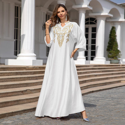 Foreign trade cross-border muslim middle east robe women embroidered abaya dress dubai women muslim wholesale